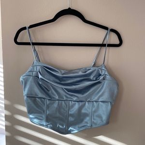 Cute American Threads Silky Baby Blue Corset Top.